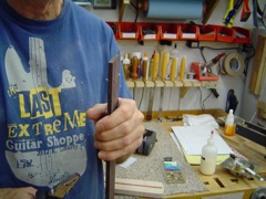 Preparing fretboard for gluing