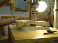 Drilling and chamfering neck holes