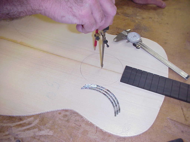 Laying out soundhole