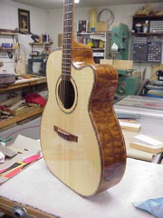 Side of mahagony guitar