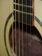 Closeup of mahogany guitar