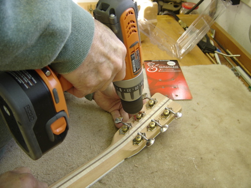 Drilling holes for tuners
